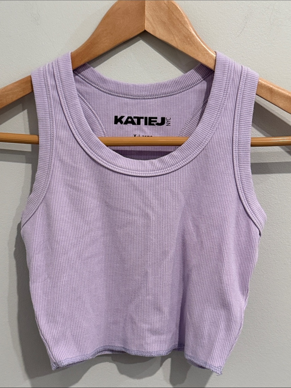 Katie J NYC Lilac Ribbed Cropped Tank